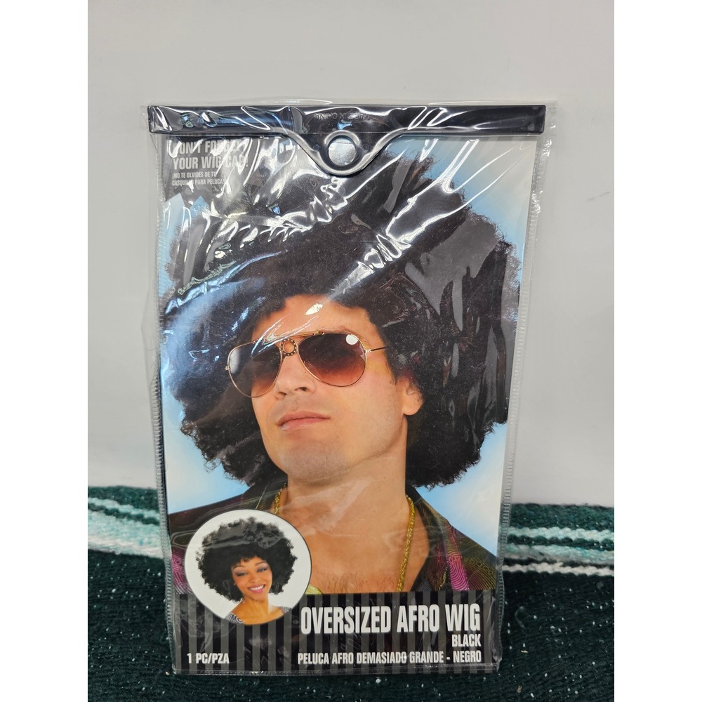 Amscan Oversized Afro Wig Black 70s Disco Costume Accessory 840346 Adult Unisex